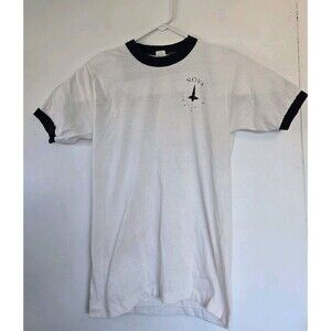 Vintage Nova University T Shirt Mens M Ringer Tee Florida White 80s USA‎